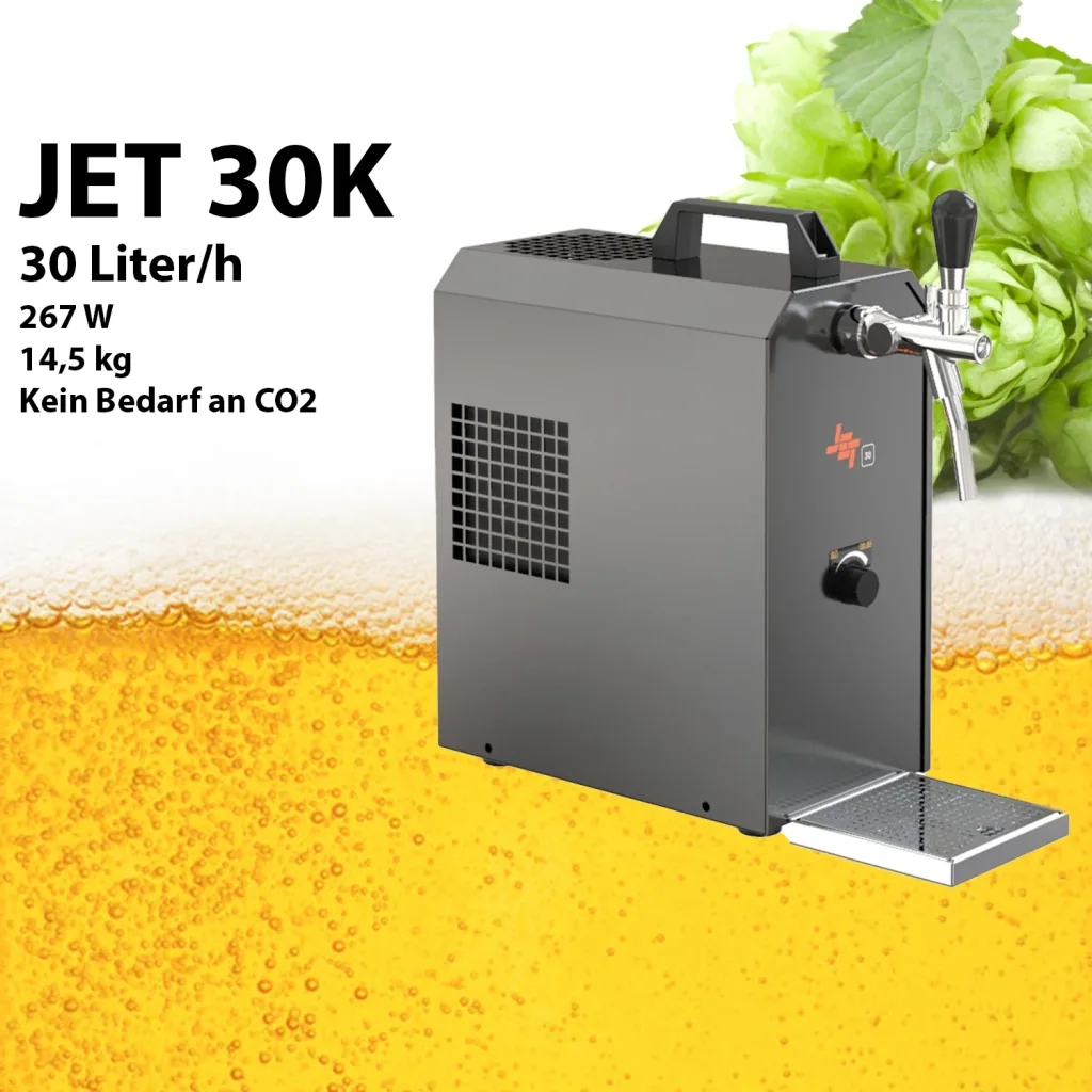 Beer dispenser, Beer machine - JET 30K with air pump flow cooler 1-line dry cooler, up to 30 liters/h
