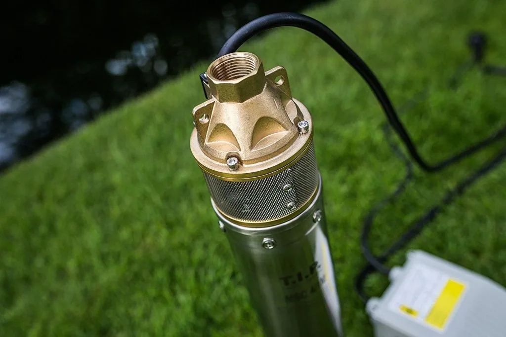 Peripheral deep well pump stainless steel MSC 4/1 M, sand-proof with brass impeller, up to 3,000 l/h flow rate
