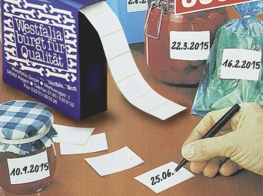 Freezer labels in dispenser, 500 pieces