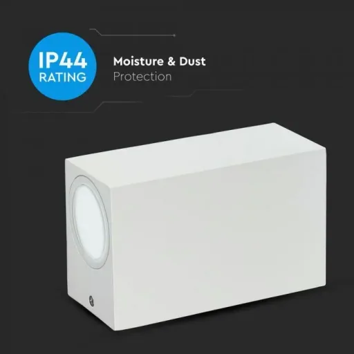 - Outdoor light - 2 lights - Wall light - Rectangle - GU10 - IP44 - White