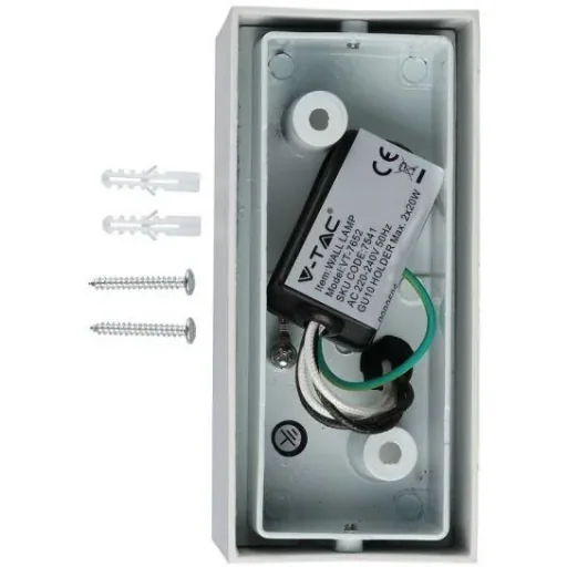 - Outdoor light - 2 lights - Wall light - Rectangle - GU10 - IP44 - White