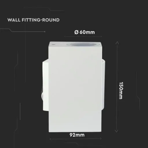 - Outdoor light - 2 lights - Wall light - Rectangle - GU10 - IP44 - White