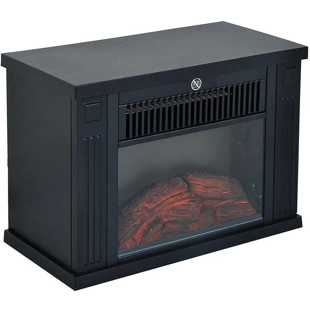 Electric fireplace freestanding fireplace 1200 Watt compact black