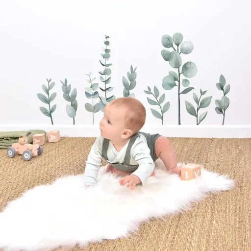 Lilipinso Wall Sticker L Eucalyptus branches tender green