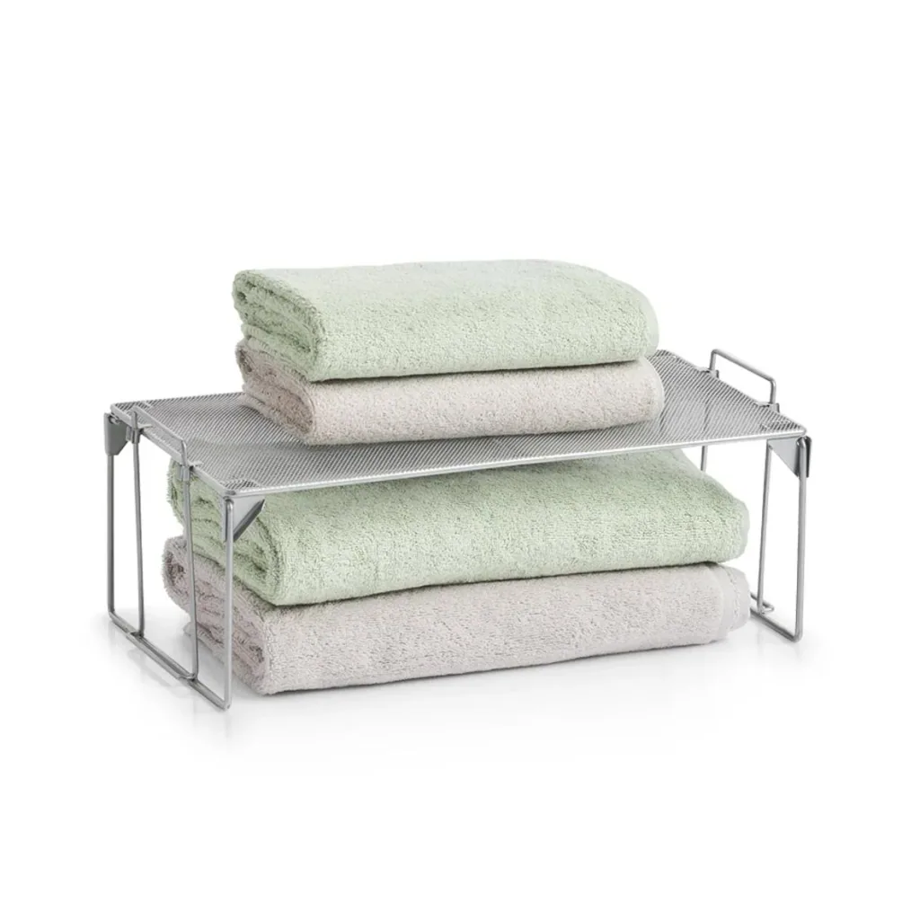 Universal shelf, stackable, mesh