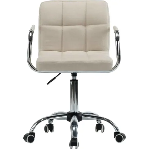 Dining room chairs, swivel, 2 pieces, fabric cream
