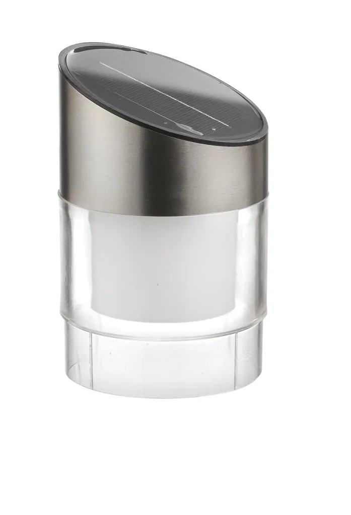 Stainless steel water column + solar stainless steel light
