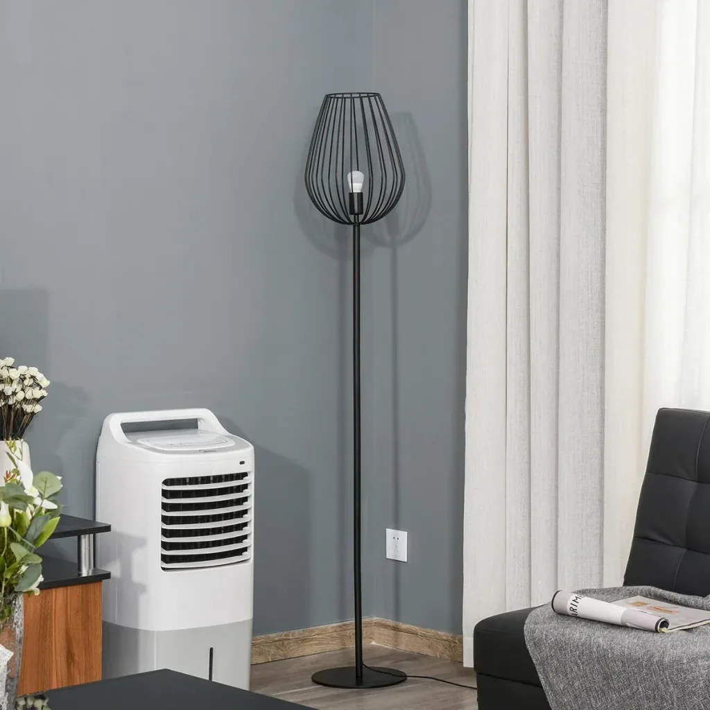 Floor lamp in retro industrial style black