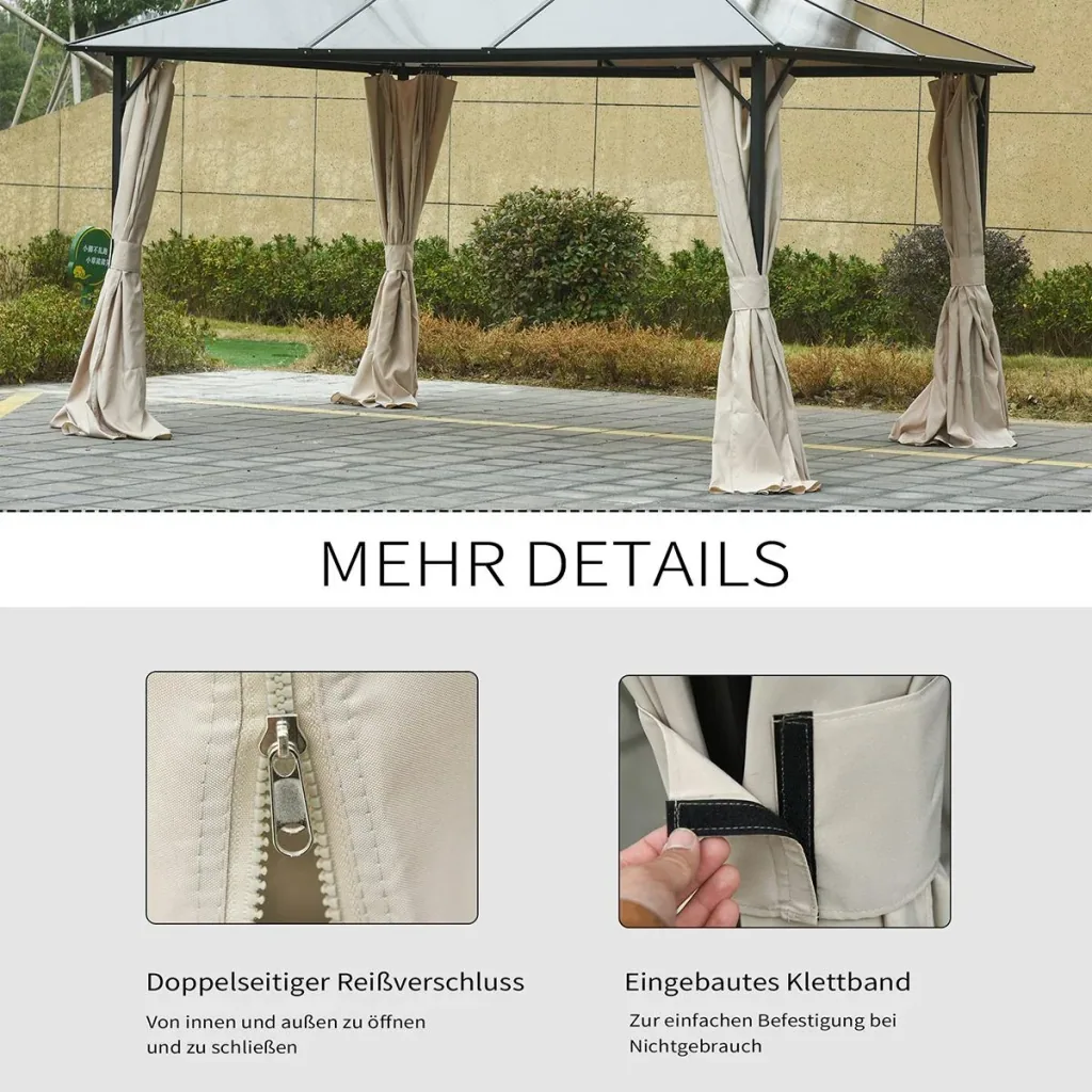 4 side panels for 3x4 m gazebo