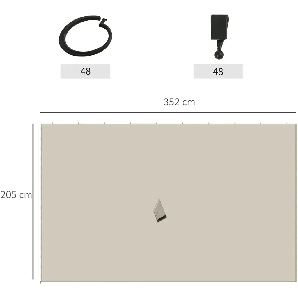 4 side panels for 3x4 m gazebo