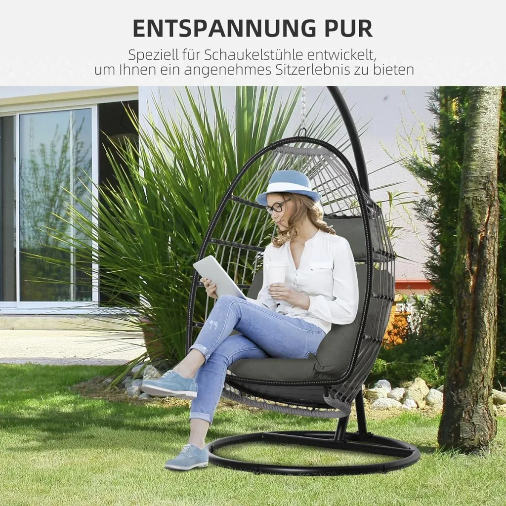 Hanging chair cushion pad for hanging basket seat cushion replacement cushion hanging swing back cushion polyester 112 x 79 x 22 cm