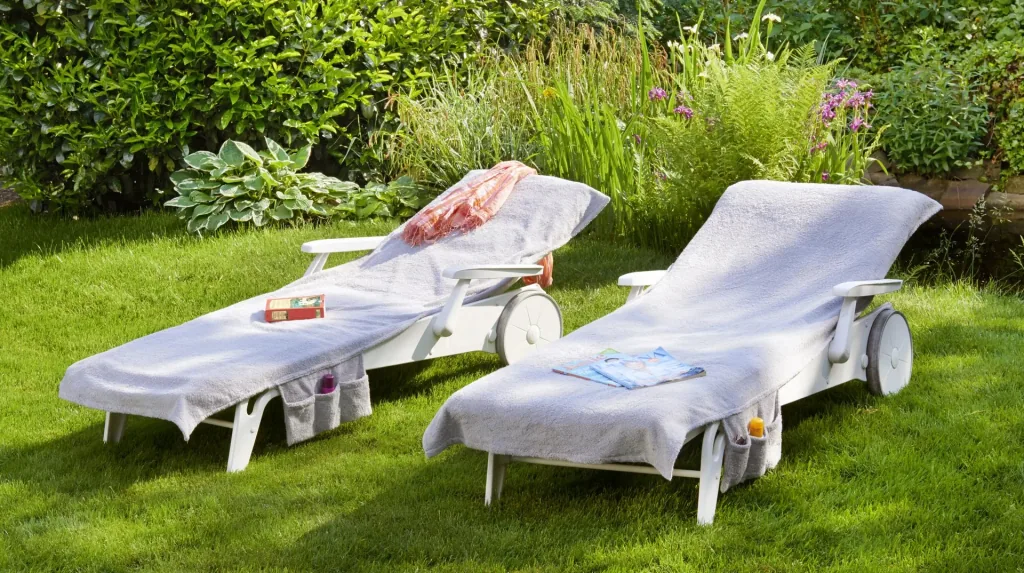 Deck chair towel, size 200x80cm, color light gray