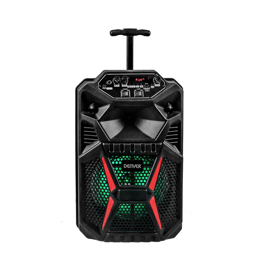 Portable speaker with LED light, karaoke microphone and Bluetooth