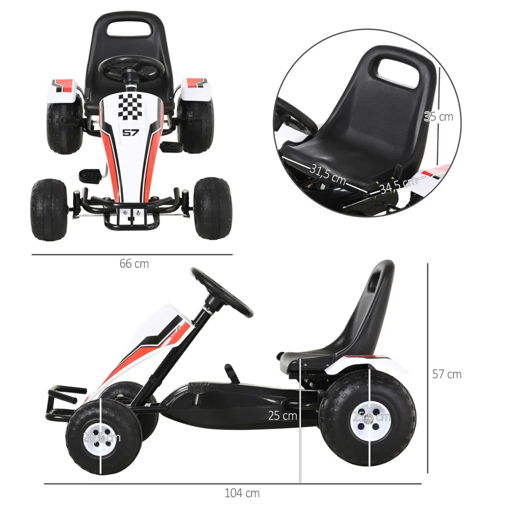 Children's go-kart with handbrake