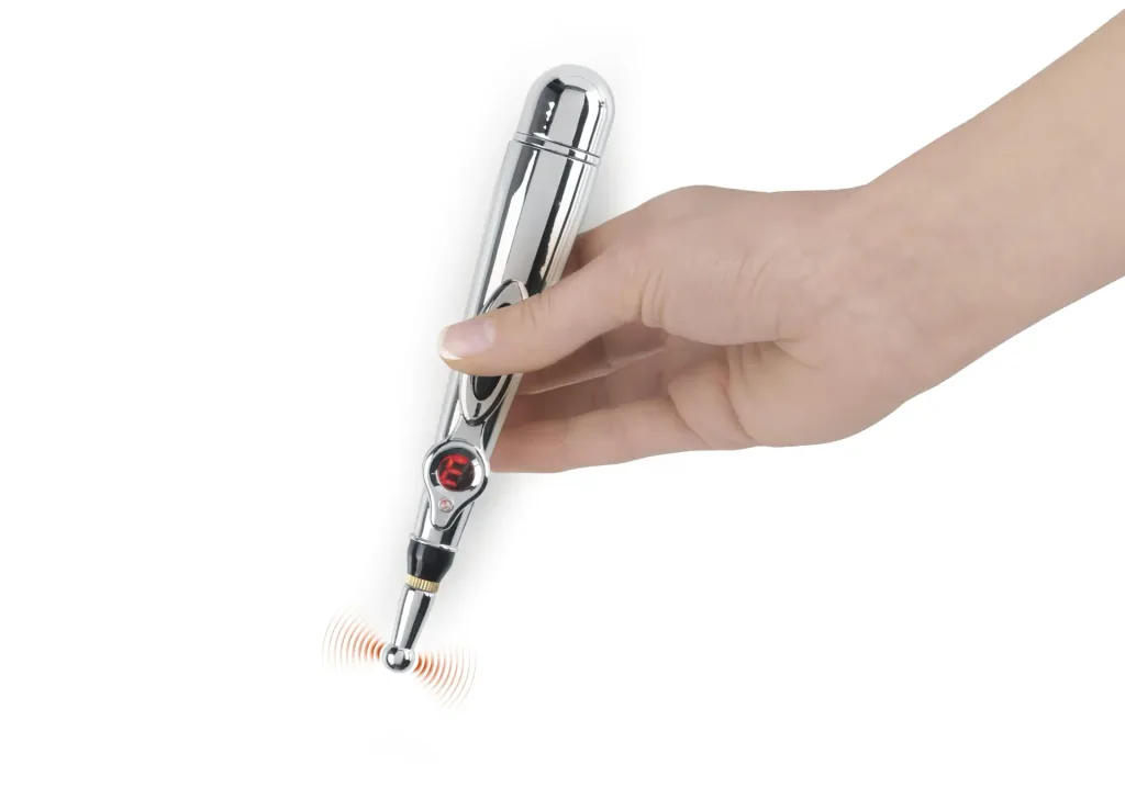 Acupressure pen, 1.5 volts, silver