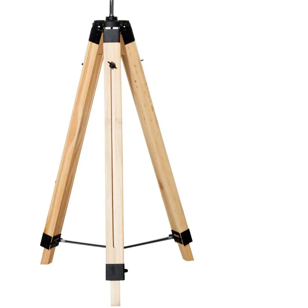 Floor lamp tripod height adjustable 99-143cm E27 pine grey
