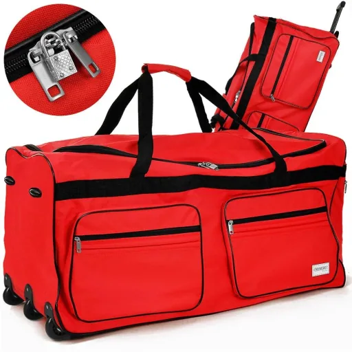 XXL travel bag with trolley function red 160 L