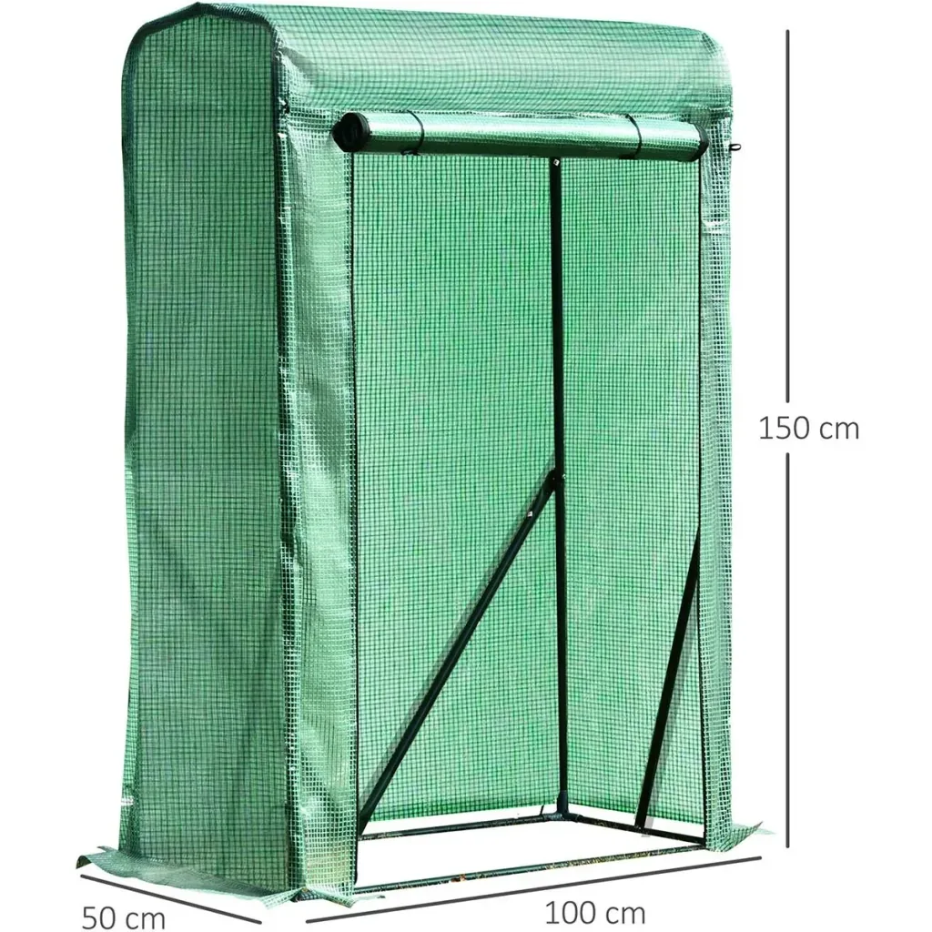 Poly Greenhouse - Steel/PE - Green - 100 x 50 x 150 cm