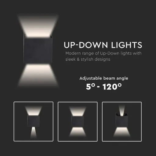 VT-759-12 LED wall light - 11W - 3000K - 1360 lumens - Black