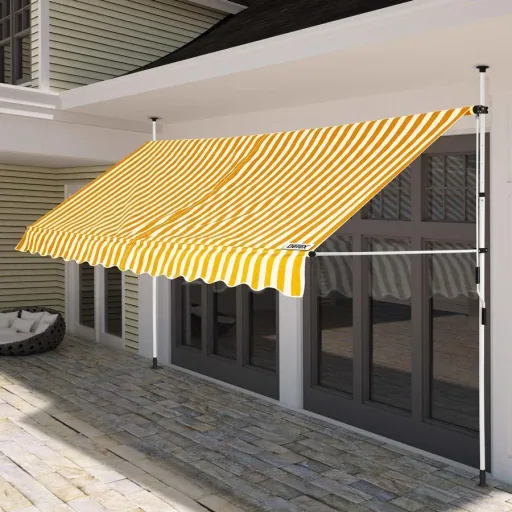 Clamping canopy yellow/white 400cm
