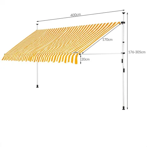 Clamping canopy yellow/white 400cm