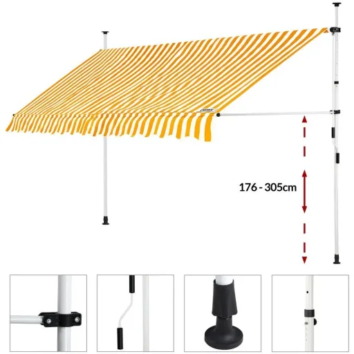 Clamping canopy yellow/white 400cm