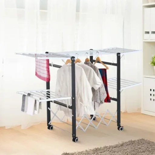 Clothes rack tumble dryer standing dryer with wings
