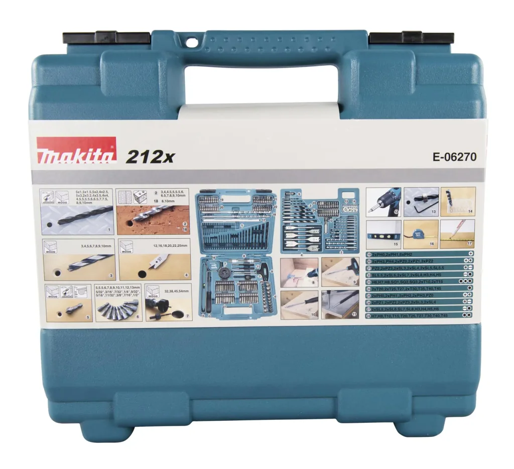 212-piece drill bit set