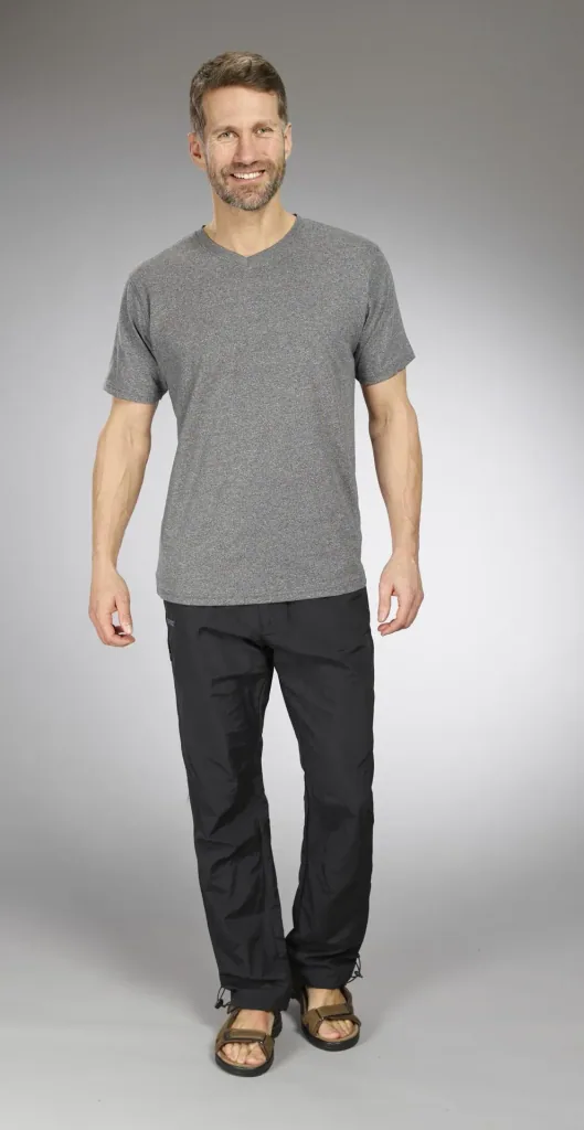 V-neck shirt, anthracite/melange, size M