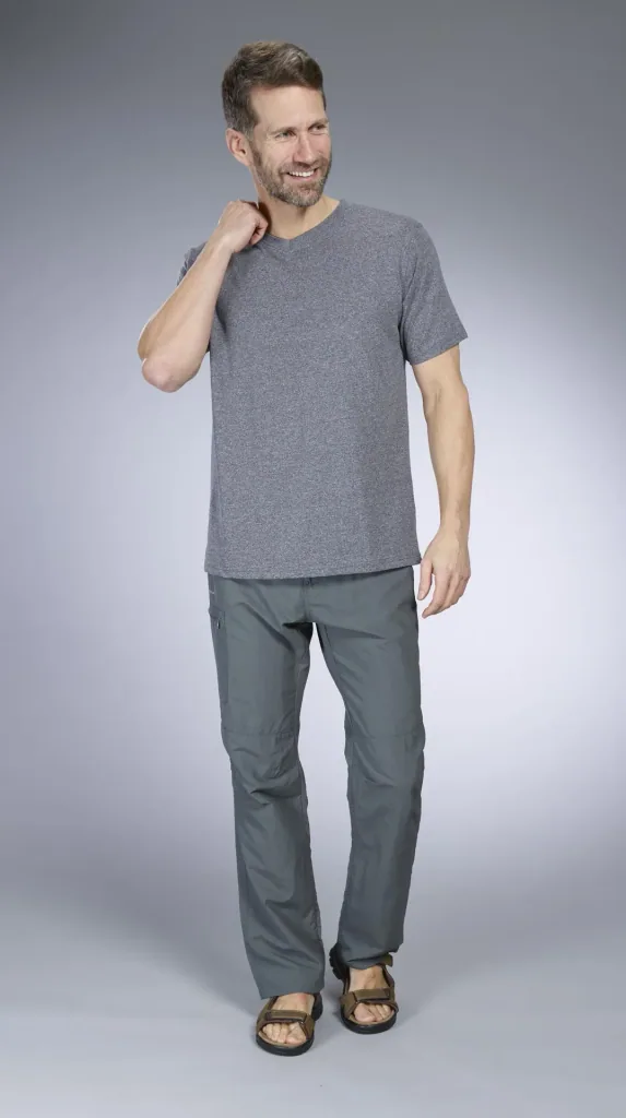 V-neck shirt, anthracite/melange, size M