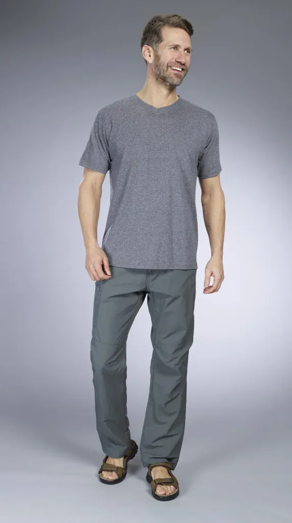 V-neck shirt, anthracite/melange, size M