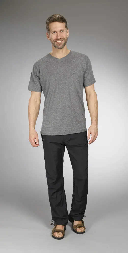 V-neck shirt, anthracite/melange, size M