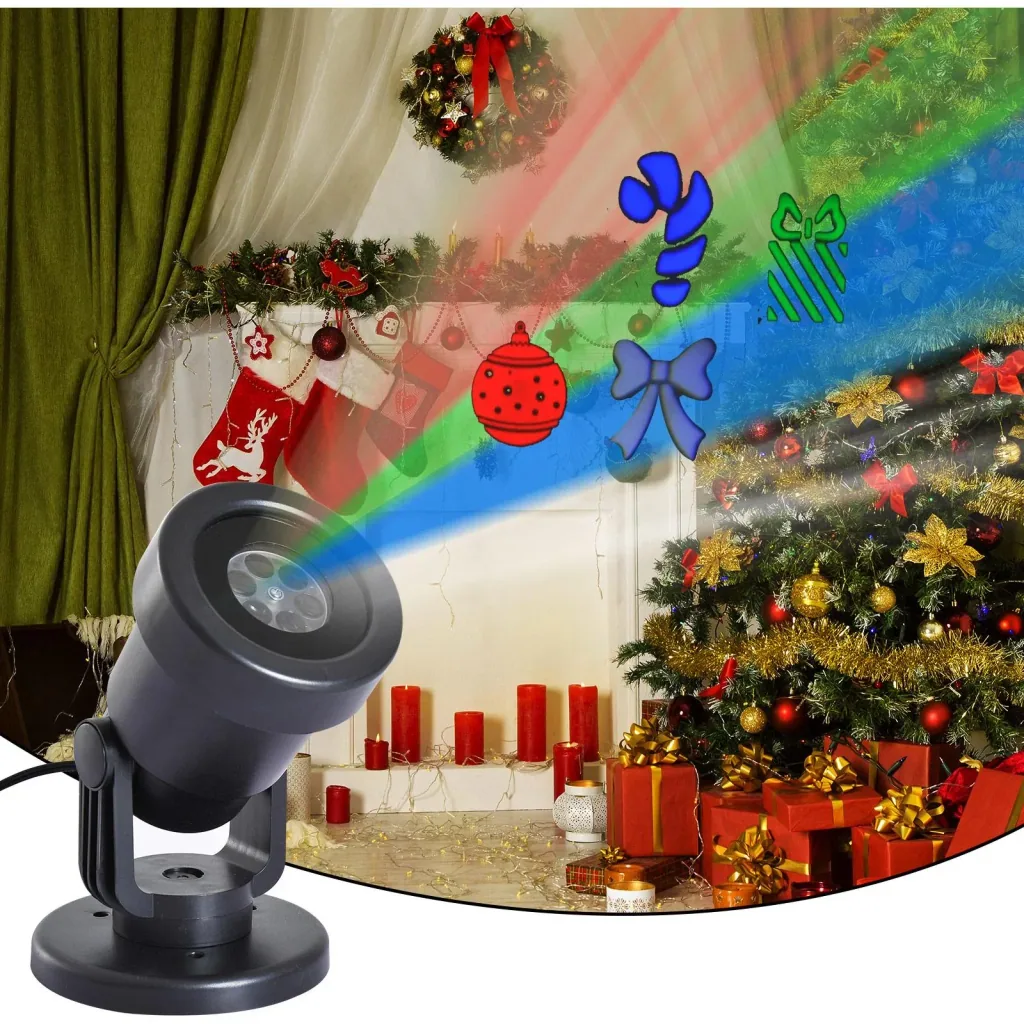 LED projector lights effect light 4 motif foils Christmas black