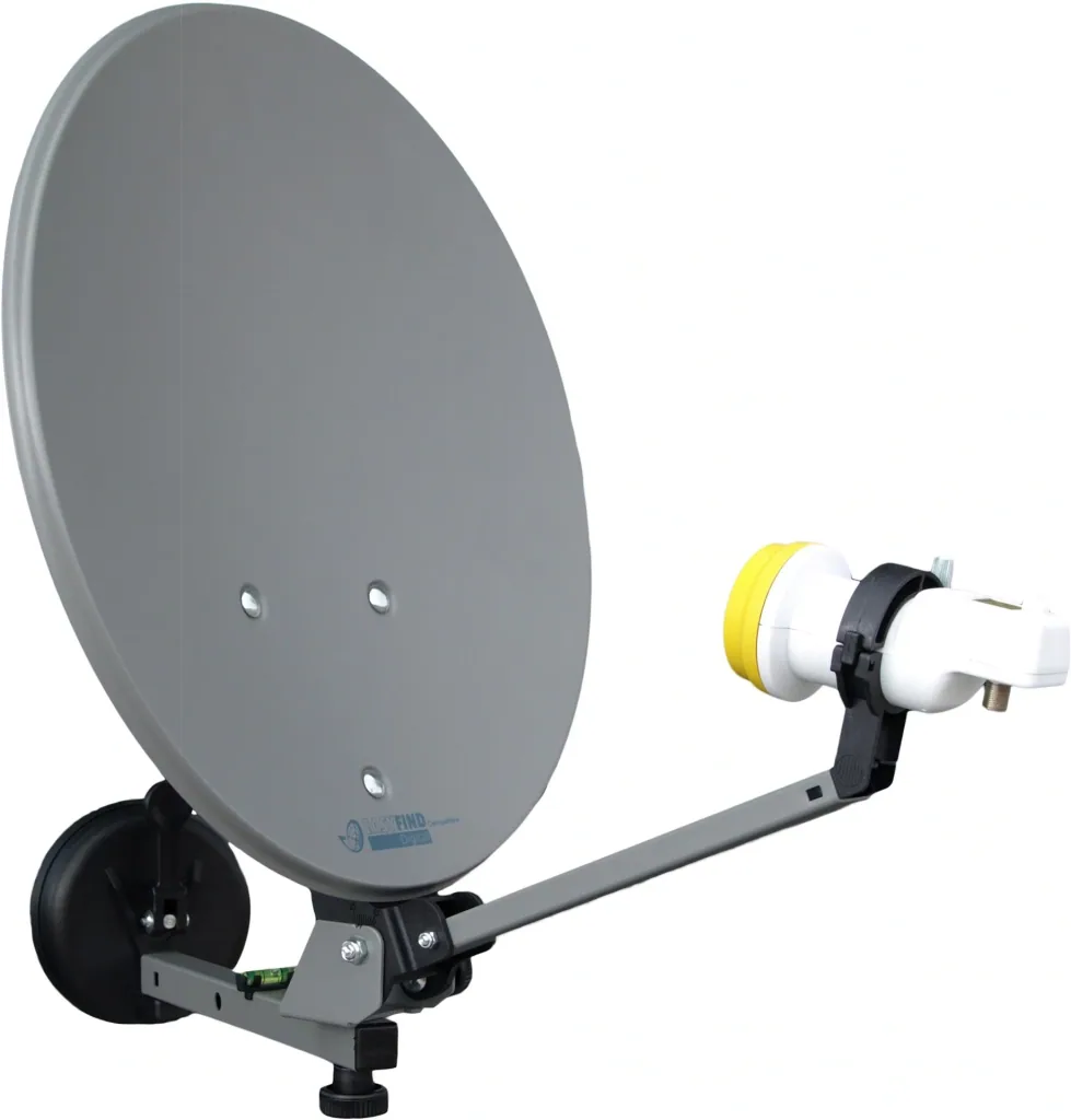 Satellite camping case CS35 with Easyfind LNB, bracket