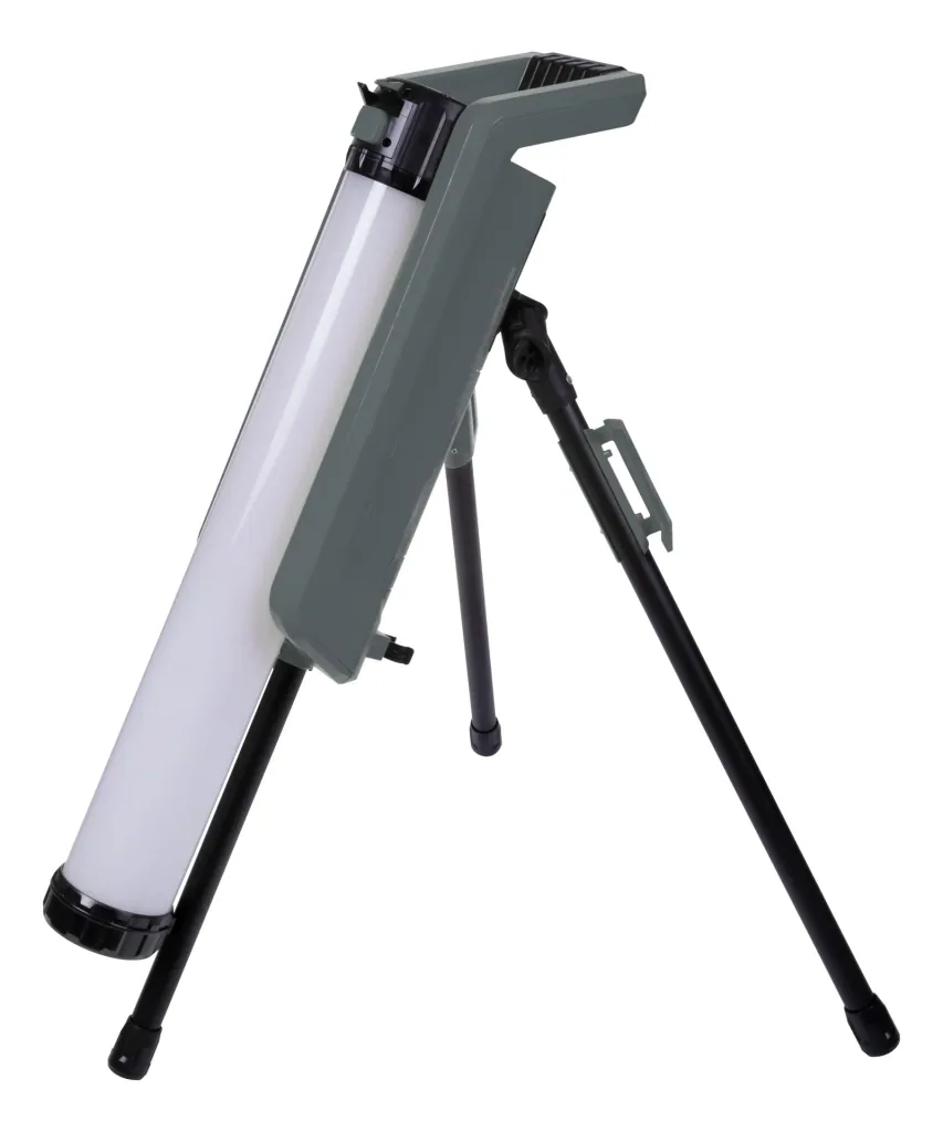 LED work light with fold-out main LED, 360 degree wide-angle illumination