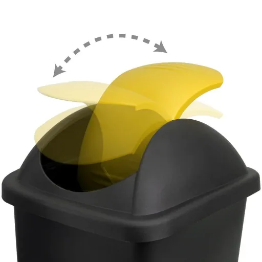 Waste bin black/yellow 60 liters