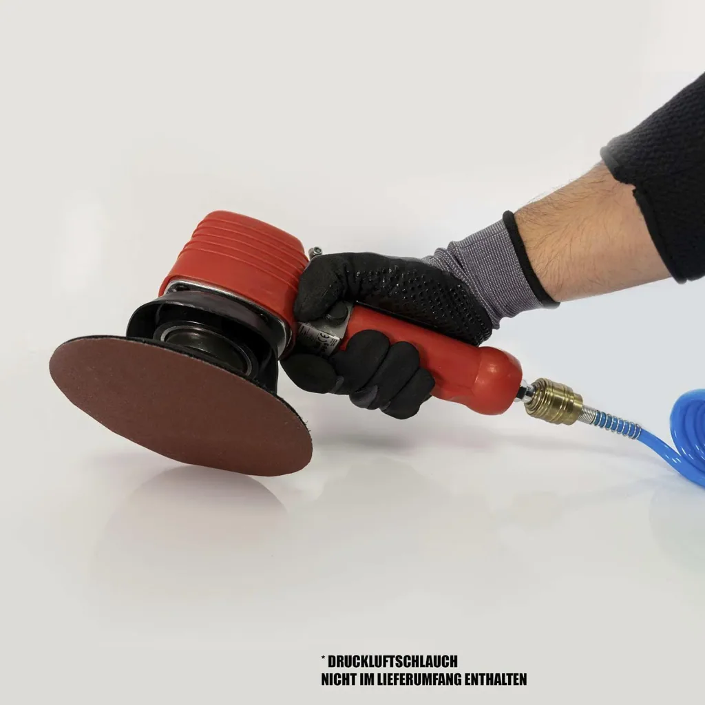 Pneumatic eccentric sander with 5 sanding pads
