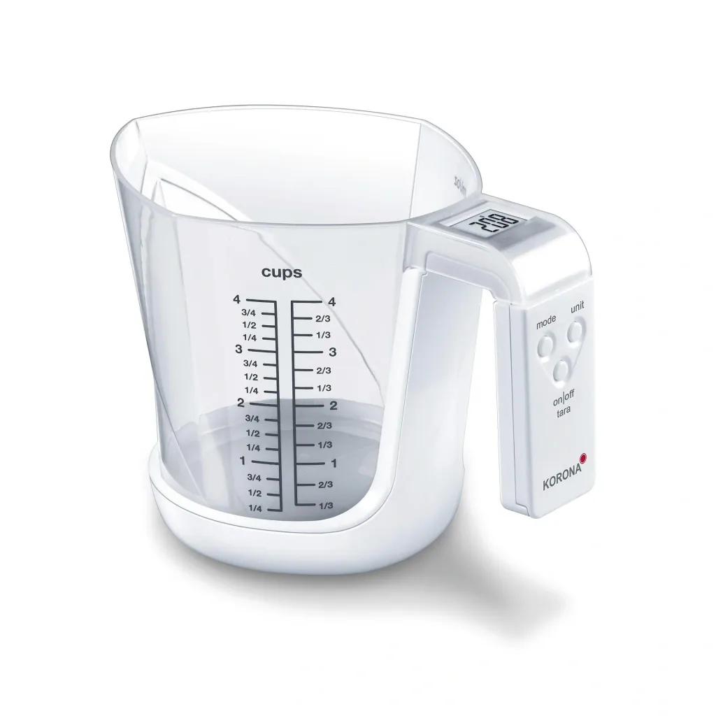 Digital measuring cup scale “Mia”, up to 3 kg, white, removable measuring cup