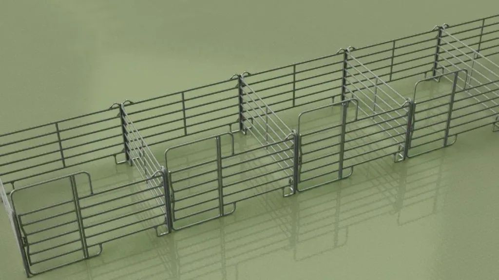 Pasture panel - fence element with gate, 3.6 m length, total height 2.2 m