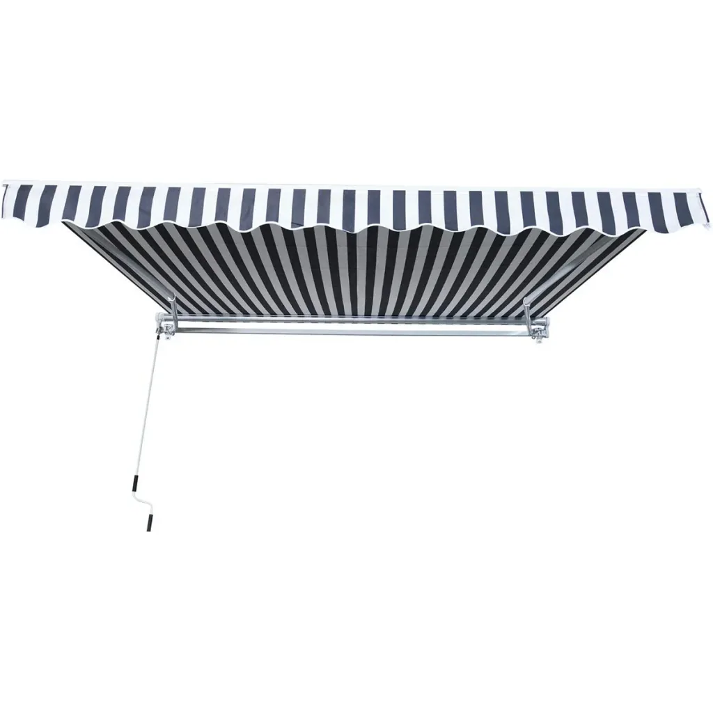 Garden awning with folding arm