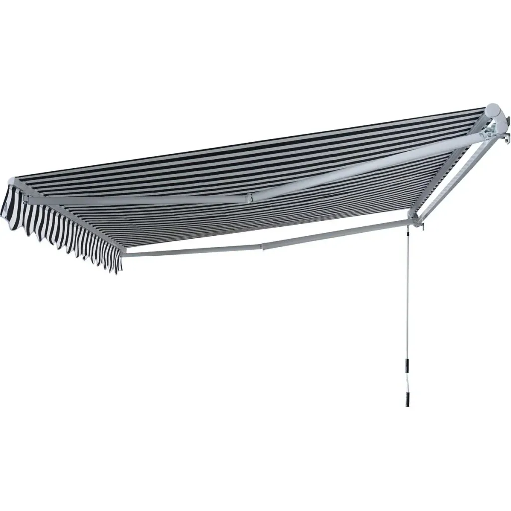 Garden awning with folding arm