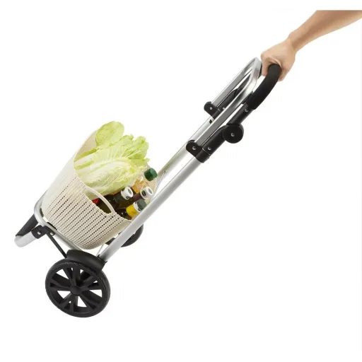 Shopping cart max. 25 kg | Removable shopping bag | With cooling compartment | Black aluminum
