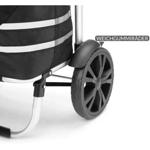 Shopping cart max. 25 kg | Removable shopping bag | With cooling compartment | Black aluminum