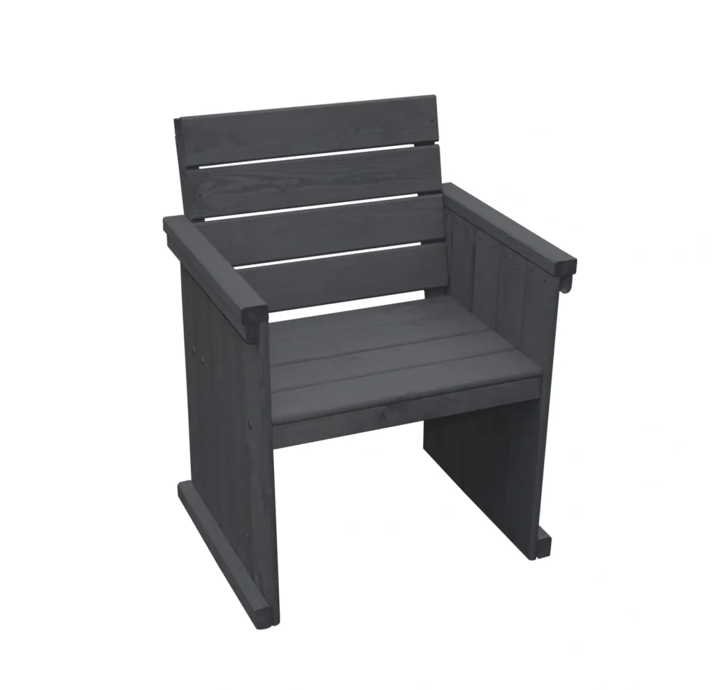 Wooden armchair St. Peter Ording, """"anthracite