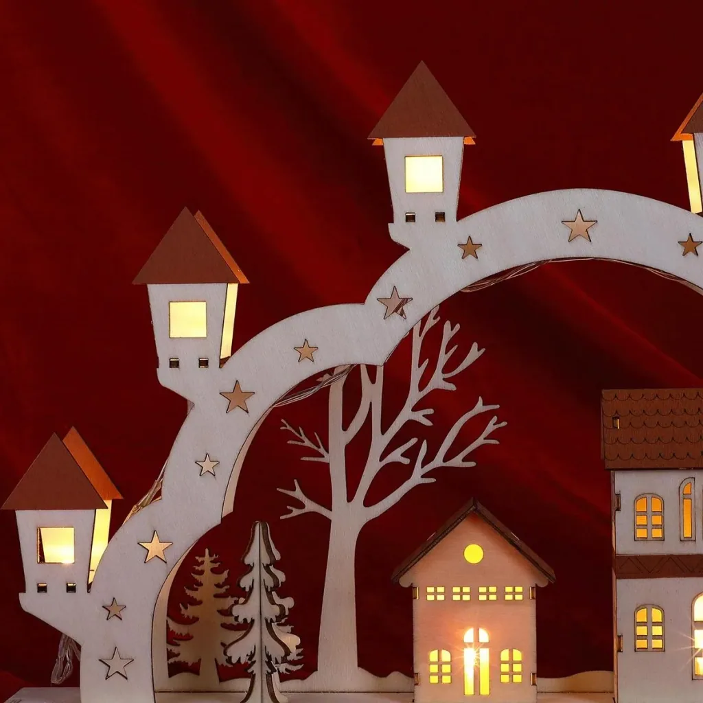 Christmas bow for candles - candle holder - landscape