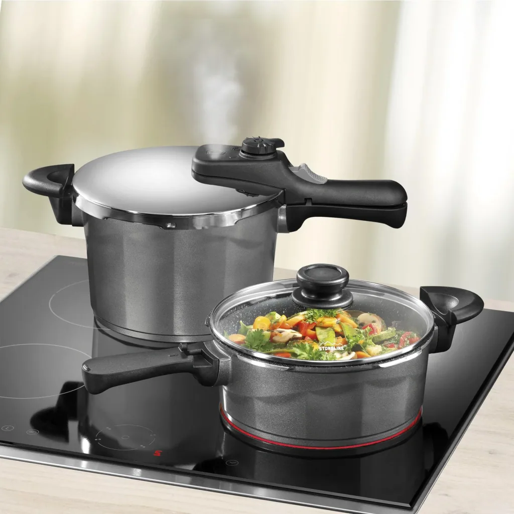 Cast aluminum pressure cooker set 6 pieces 5 liters + 3 liters