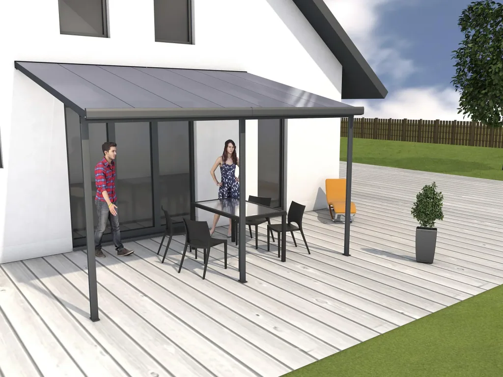 Patio roof kit, color anthracite, 4260 x 3060 mm