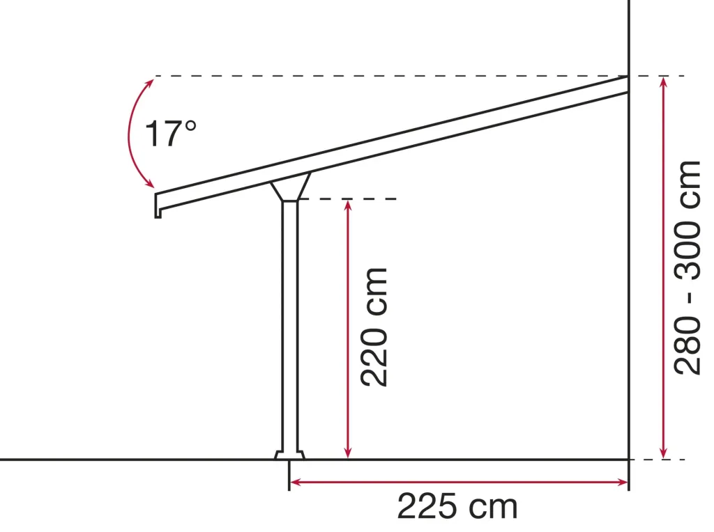 Patio roof kit, color anthracite, 4260 x 3060 mm