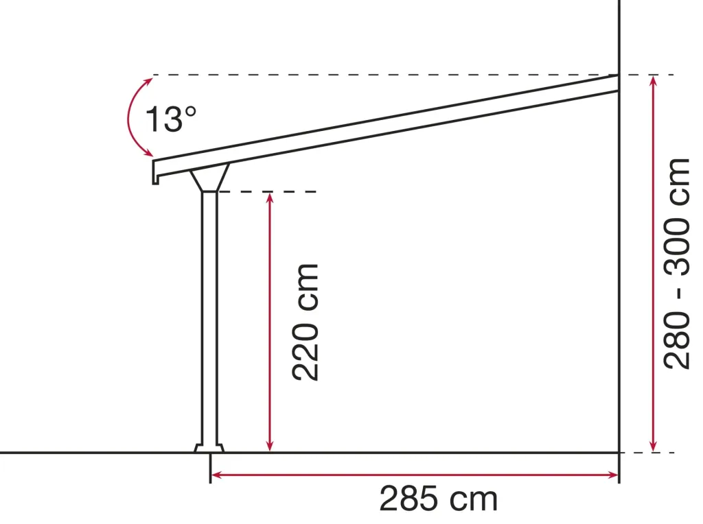 Patio roof kit, color anthracite, 4260 x 3060 mm