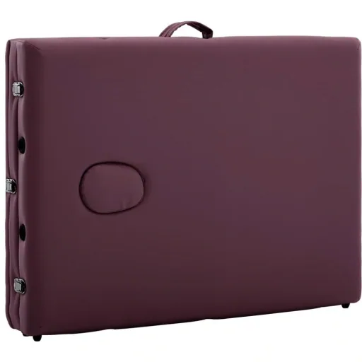 Foldable massage table 3 zones aluminum purple